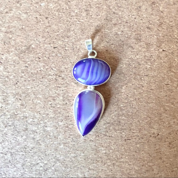 Botswana Agate Pendant in 925 Silver - Picture 1 of 5